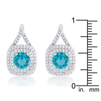 Thumbnail for Christal 2.3ct Aqua CZ Rhodium Classic Drop Earrings
