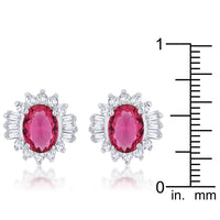 Thumbnail for Chrisalee 3.3ct Ruby CZ Rhodium Classic Stud Earrings