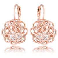 Thumbnail for Maya 1.5ct CZ Rose Gold Rose Drop Earrings