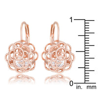Thumbnail for Maya 1.5ct CZ Rose Gold Rose Drop Earrings