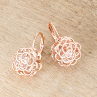 Thumbnail for Maya 1.5ct CZ Rose Gold Rose Drop Earrings