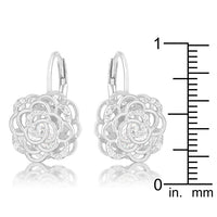 Thumbnail for Maya 1.5ct CZ Rhodium Rose Drop Earrings