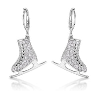 Thumbnail for Delicate .85Ct Rhodium Plated Ice Skate Earrings