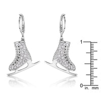Thumbnail for Delicate .85Ct Rhodium Plated Ice Skate Earrings