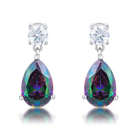 Thumbnail for 9.9Ct Rhodium Mystic Iridescent Teardrop Earrings