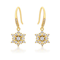 Thumbnail for Dainty Gold Plated Snowflake Drop Earrings