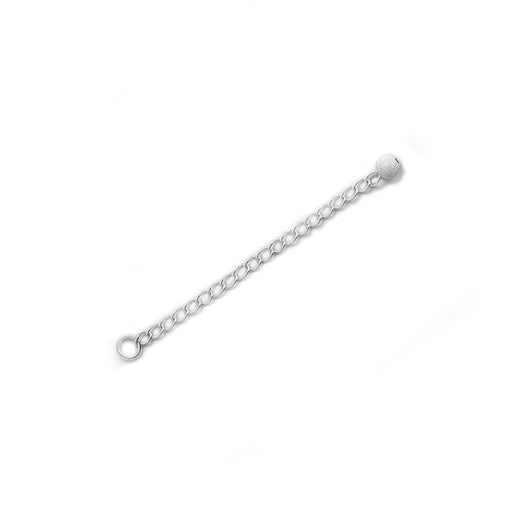 2.25" Sterling Silver Extender Chains with 4mm Stardust Bead End (Pack of 2)