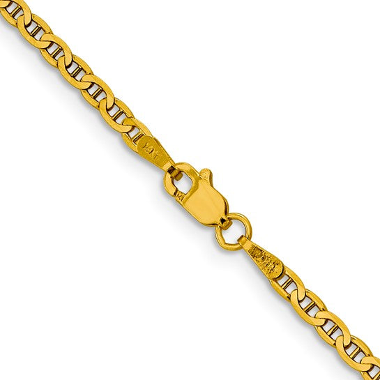 14karat 2.4mm Concave Anchor Chain