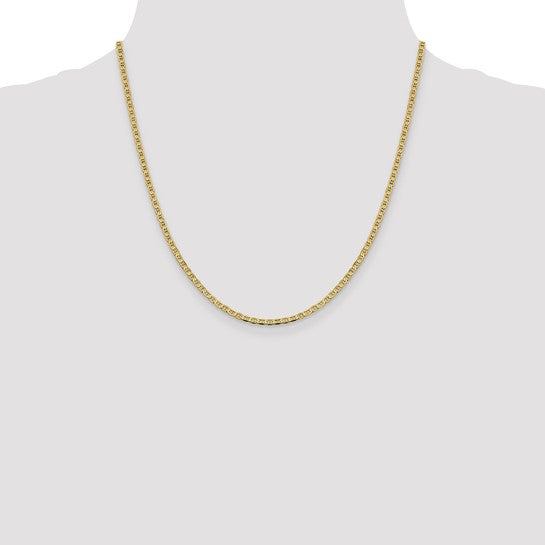 14karat 2.4mm Concave Anchor Chain