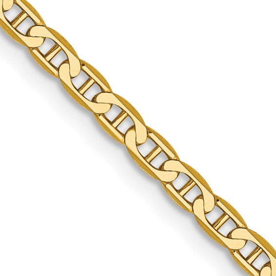 14karat 2.4mm Concave Anchor Chain