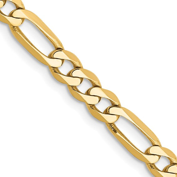 14-Karat 4.75mm Flat Figaro Chain - 28"