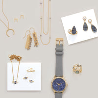 Thumbnail for 14 Karat Gold Plated Mini CZ Planet Necklace