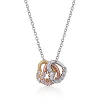 Thumbnail for Tri-tone Hearts Cluster Necklace