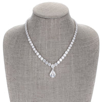 Thumbnail for Bejeweled Cubic Zirconia Pear Drop Necklace