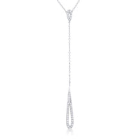 Thumbnail for Chrisette 0.4ct CZ Rhodium Classic Drop Lariat Necklace