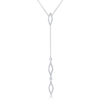 Thumbnail for Carmela 0.6ct CZ Rhodium Classic Drop Lariat Necklace