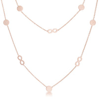 Thumbnail for Krystal Rose Gold Stainless Steel Infinity Station Layer Necklace