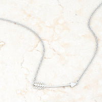 Thumbnail for Arianna Rhodium Stainless Steel Arrow Necklace