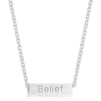 Thumbnail for Luck Rhodium Stainless Steel Bar Script Necklace