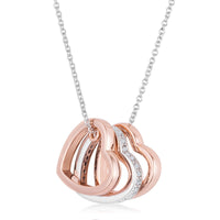 Thumbnail for Mandy 0.45ct CZ Two-tone Triple Heart Drop Necklace