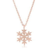 Thumbnail for Jenna Rose Gold Stainless Steel Rose Gold Snowflake Necklace