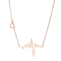 Thumbnail for Hana Rose Gold Stainless Steel Delicate Heartbeat Necklace