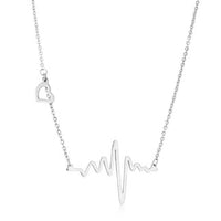 Thumbnail for High Polish Stainless Steel Heartbeat Necklace