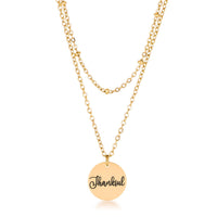 Thumbnail for Delicate 18k Gold Plated Thankful Necklace
