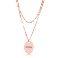 Thumbnail for Rose Gold Plated Double Chain FAITH Necklace