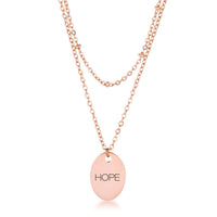Thumbnail for Rose Gold Plated Double Chain HOPE Necklace