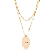 Thumbnail for 18k Gold Plated Double Chain LOVE Necklace