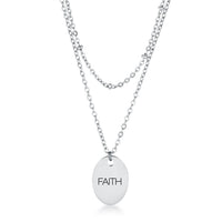 Thumbnail for Stainless Steel Double Chain FAITH Necklace
