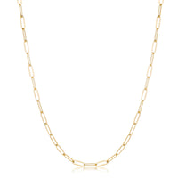 Thumbnail for 16 Gold Plated Linked Petite Paperclip Chain Necklace