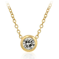 Thumbnail for Solitaire Bezel Cubic Zirconia Golden Pendant
