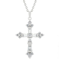 Thumbnail for Brilliant Cubic Zirconia Cross Pendant
