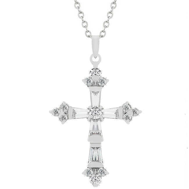 Brilliant Cubic Zirconia Cross Pendant