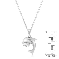 Thumbnail for Matte Rhodium Dolphin Pendant