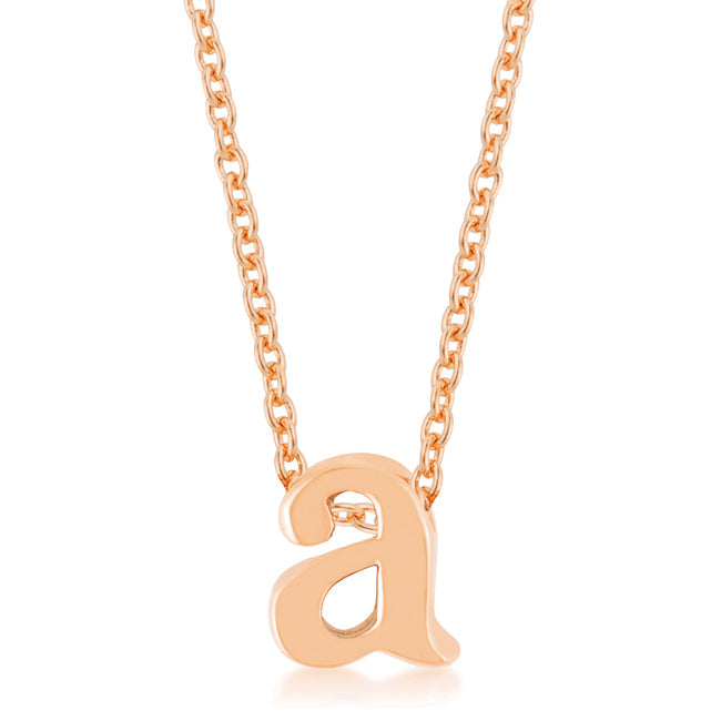 Rose Gold Finish Initial A Pendant