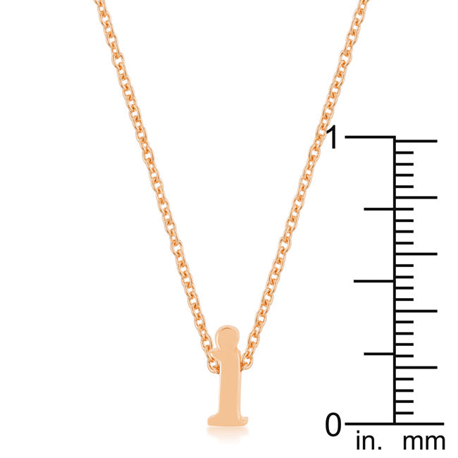 Rose Gold Finish Initial I Pendant