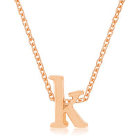 Thumbnail for Rose Gold Finish Initial K Pendant