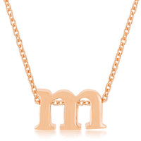 Thumbnail for Rose Gold Finish Initial M Pendant