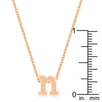 Thumbnail for Rose Gold Finish Initial N Pendant