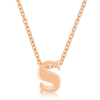 Thumbnail for Rose Gold Finish Initial S Pendant