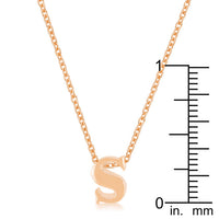 Thumbnail for Rose Gold Finish Initial S Pendant
