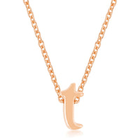 Thumbnail for Rose Gold Finish Initial T Pendant