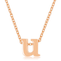 Thumbnail for Rosegold Finish Initial U Pendant