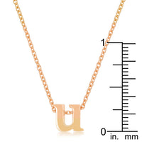 Thumbnail for Rosegold Finish Initial U Pendant
