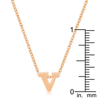 Thumbnail for Rose Gold Finish Initial V Pendant