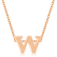 Thumbnail for Rose Gold Finish Initial W Pendant