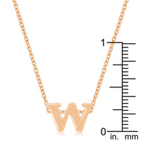 Thumbnail for Rose Gold Finish Initial W Pendant